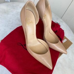 Nude leather Christian Louboutin Iriza 100mm pump